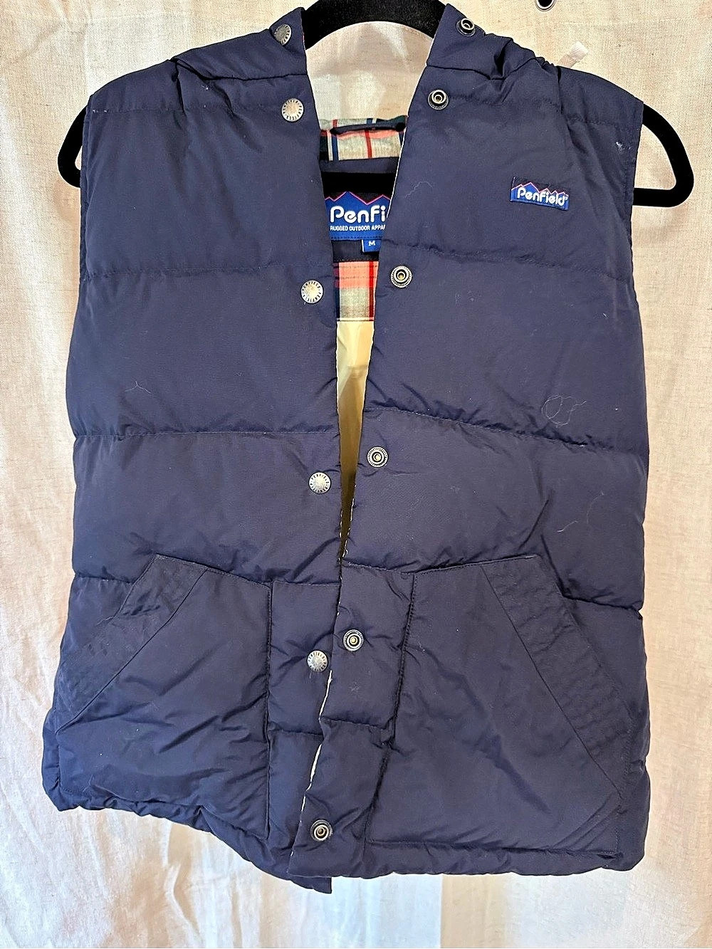 Penfield Puffer Vest Plaid Lining Size Medium
